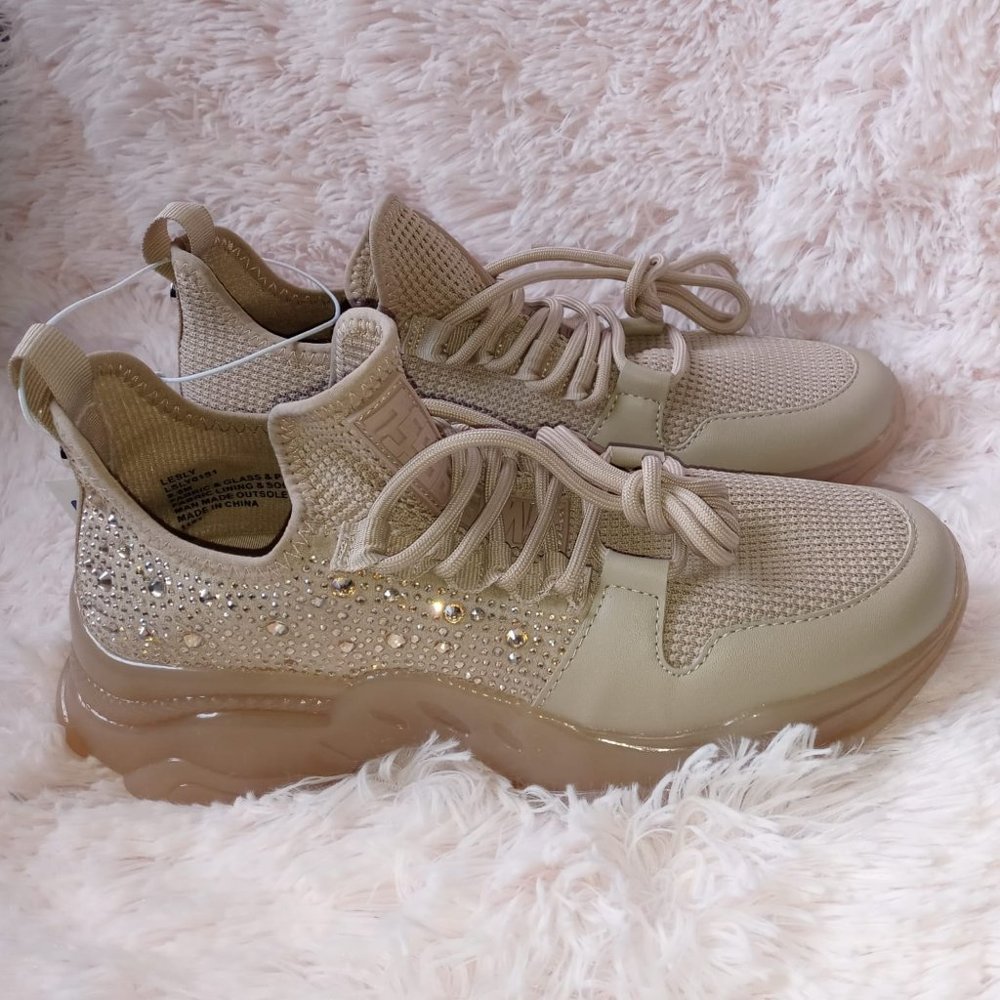 RAISE THE BAR STEVE MADDEN CHUNKY RHINESTONE CHUNKY SNEAKERS (BLUSH MULTI)